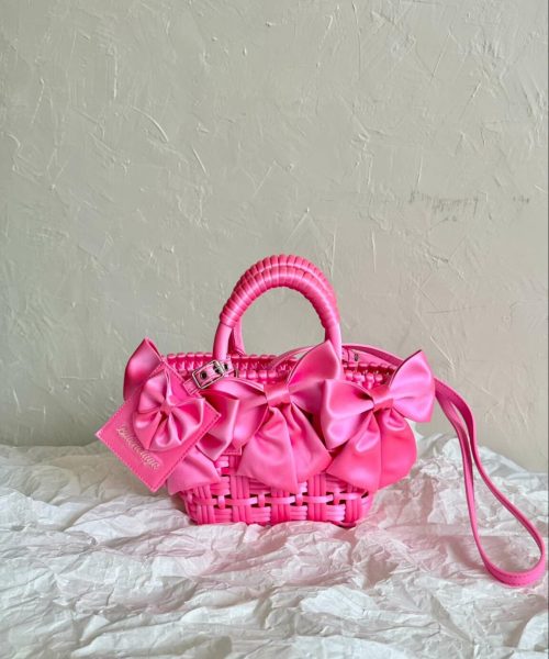Balenciaga Bistro Xxs Basket With Strap Pink/Black For Women 11in/28cm
