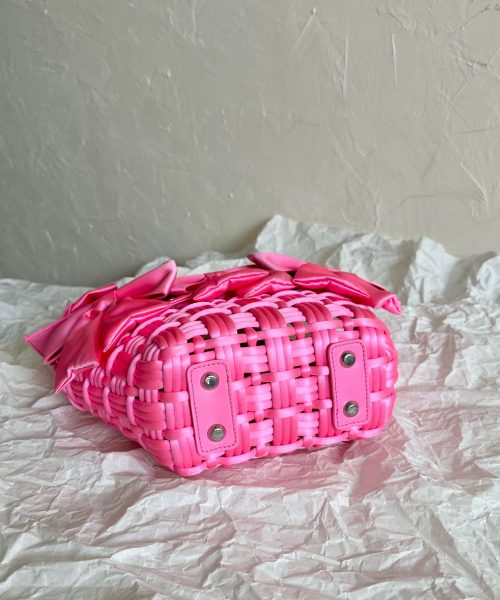 Balenciaga Bistro Xxs Basket With Strap Pink/Black For Women 11in/28cm