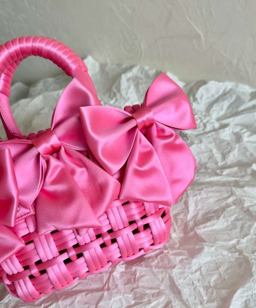 Balenciaga Bistro Xxs Basket With Strap Pink/Black For Women 11in/28cm