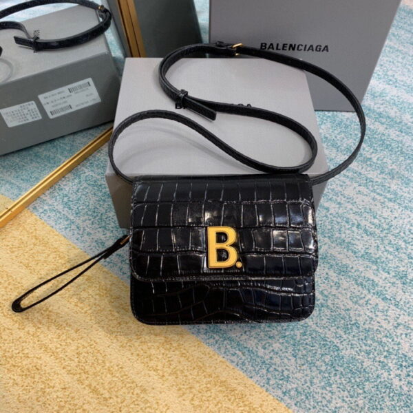 Balenciaga Bolso Bandolera B In Black, For Women, Women's Bags 7in/18cm