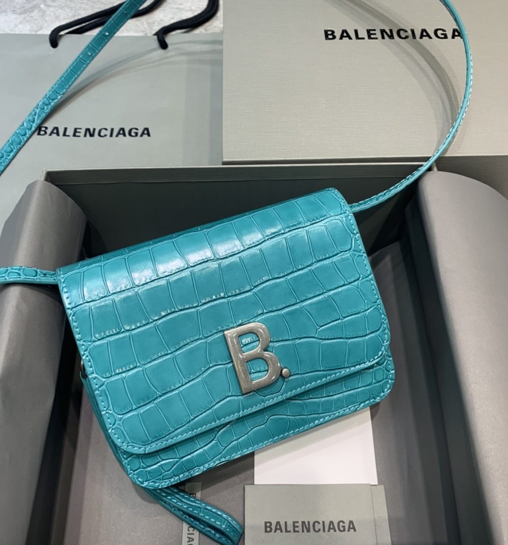 Balenciaga Bolso Bandolera B In Blue, For Women, Women's Bags 7in/18cm