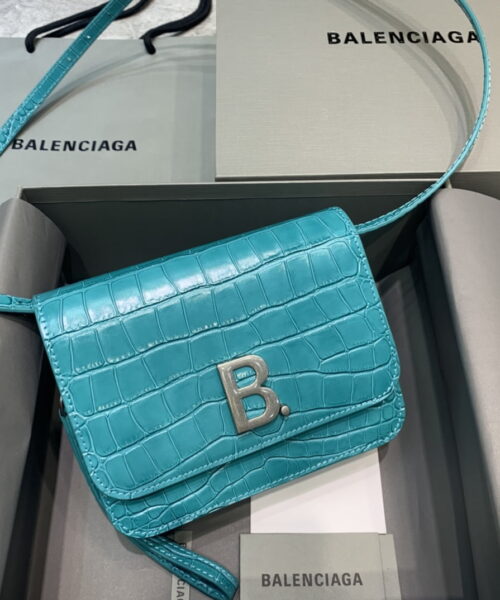 Balenciaga Bolso Bandolera B In Blue, For Women, Women's Bags 7in/18cm