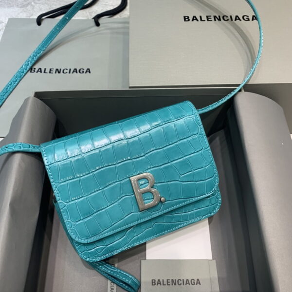 Balenciaga Bolso Bandolera B In Blue, For Women, Women's Bags 7in/18cm