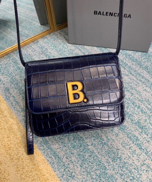 Balenciaga Bolso Bandolera B In Dark Blue , For Women, Women's Bags 7in/18cm