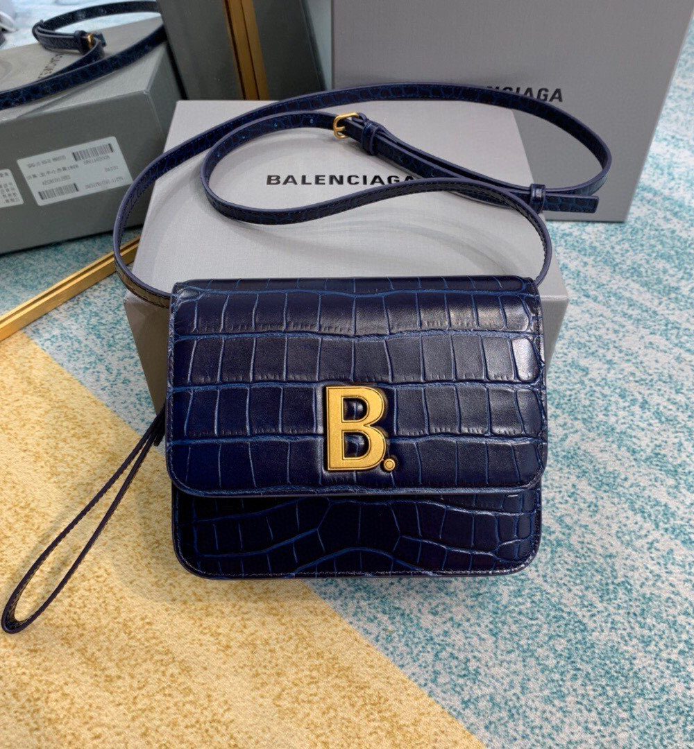 Balenciaga Bolso Bandolera B In Dark Blue , For Women, Women's Bags 7in/18cm