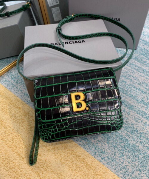 Balenciaga Bolso Bandolera B In Dark Green, For Women, Women's Bags 7in/18cm