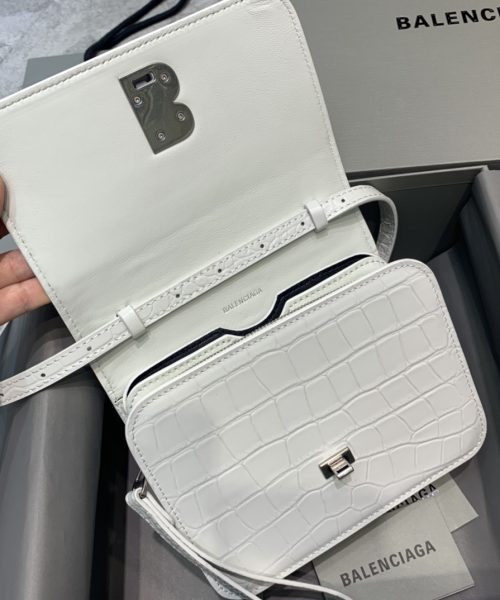 Balenciaga Bolso Bandolera B In White, For Women, Women's Bags 7in/18cm