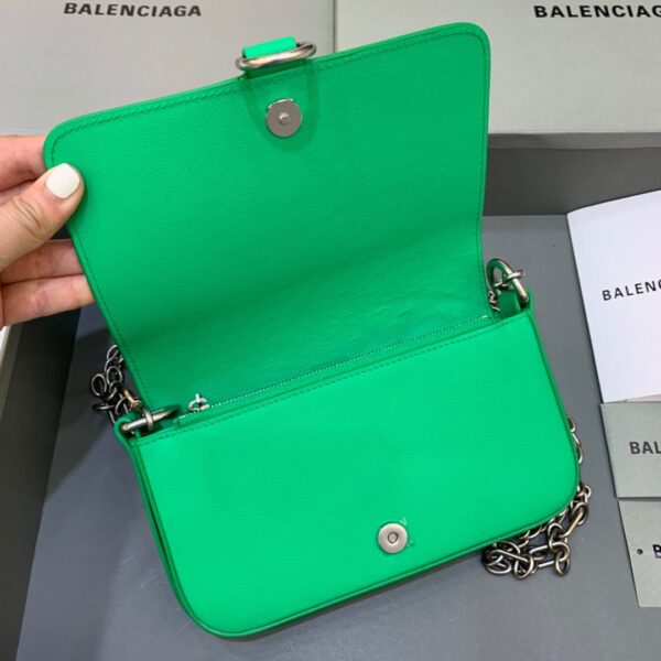 Balenciaga Bondage Wallet With Chain Green, For Women, Women's Bags 8in/20cm