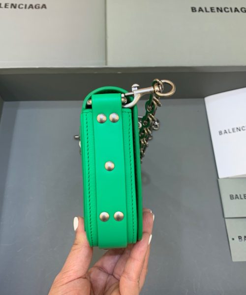 Balenciaga Bondage Wallet With Chain Green, For Women, Women's Bags 8in/20cm