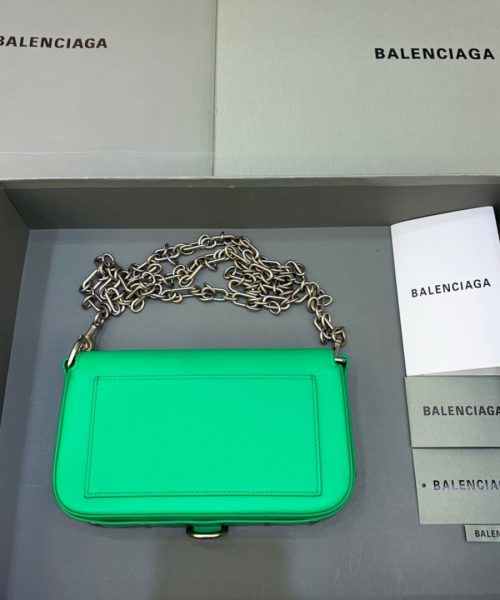 Balenciaga Bondage Wallet With Chain Green, For Women, Women's Bags 8in/20cm