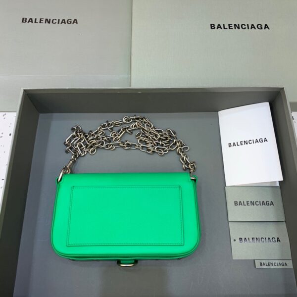 Balenciaga Bondage Wallet With Chain Green, For Women, Women's Bags 8in/20cm
