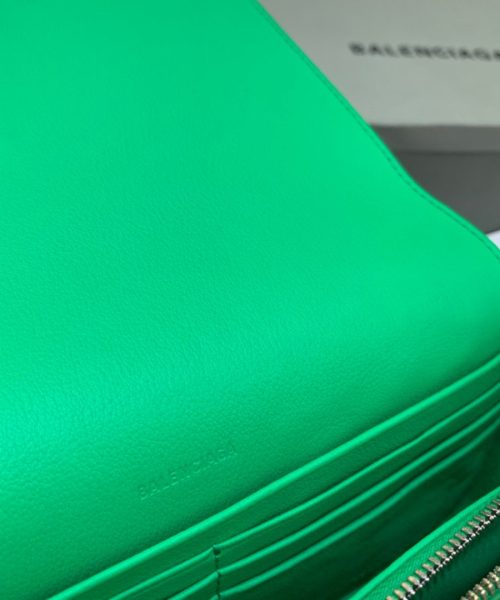 Balenciaga Bondage Wallet With Chain Green, For Women, Women's Bags 8in/20cm