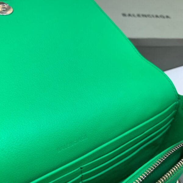 Balenciaga Bondage Wallet With Chain Green, For Women, Women's Bags 8in/20cm