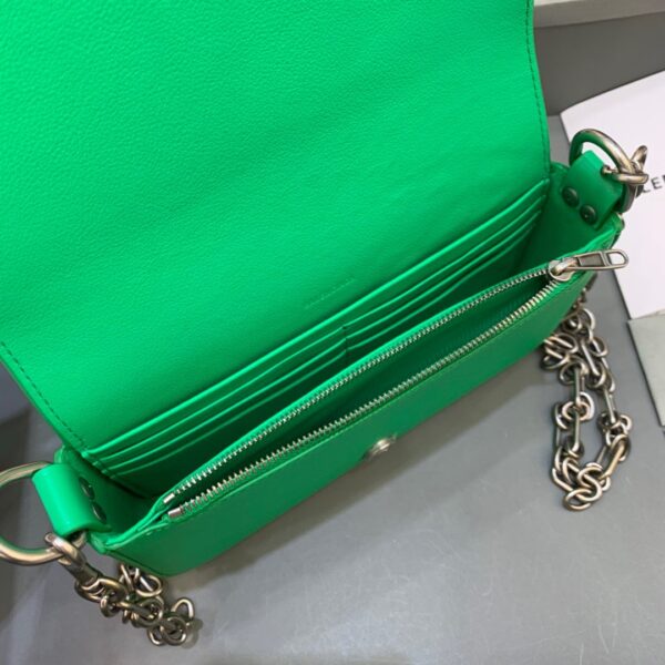 Balenciaga Bondage Wallet With Chain Green, For Women, Women's Bags 8in/20cm