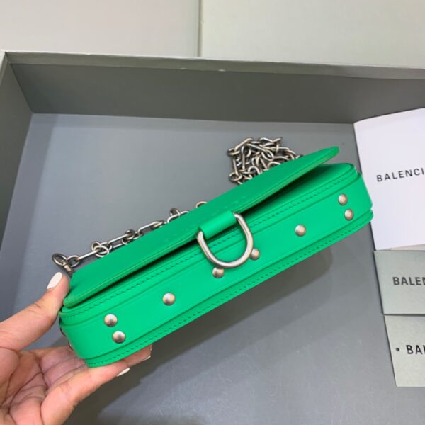 Balenciaga Bondage Wallet With Chain Green, For Women, Women's Bags 8in/20cm