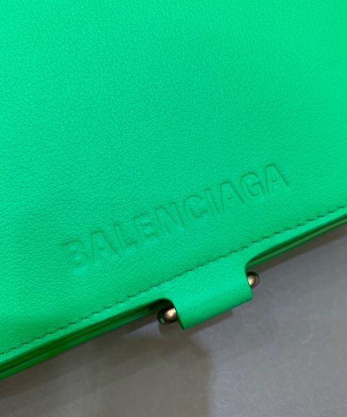Balenciaga Bondage Wallet With Chain Green, For Women, Women's Bags 8in/20cm