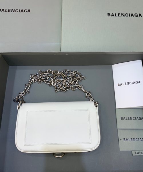 Balenciaga Bondage Wallet With Chain White, For Women, Women's Bags 8in/20cm