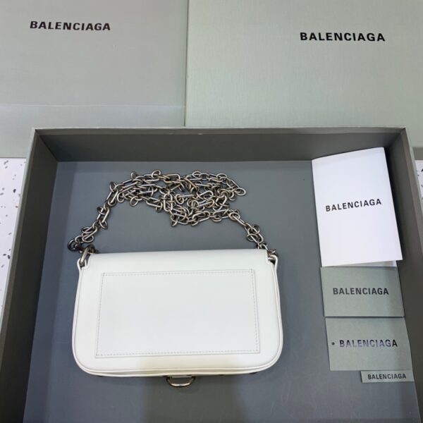 Balenciaga Bondage Wallet With Chain White, For Women, Women's Bags 8in/20cm