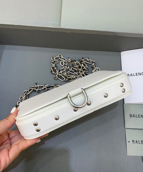 Balenciaga Bondage Wallet With Chain White, For Women, Women's Bags 8in/20cm