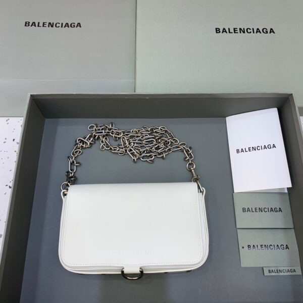 Balenciaga Bondage Wallet With Chain White, For Women, Women's Bags 8in/20cm