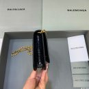Balenciaga Croc Embossed Patent B Bag With Chain In Black, For Women, Women's Bags 7.9in/20cm