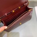 Balenciaga Croc Embossed Patent B Bag With Chain In Dark Red, For Women, Women's Bags 7.9in/20cm
