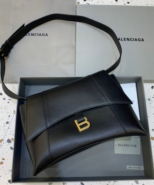 Balenciaga Downtown Medium Shoulder Bag In Black, For Women, Women's Bags 12.6in/32cm
