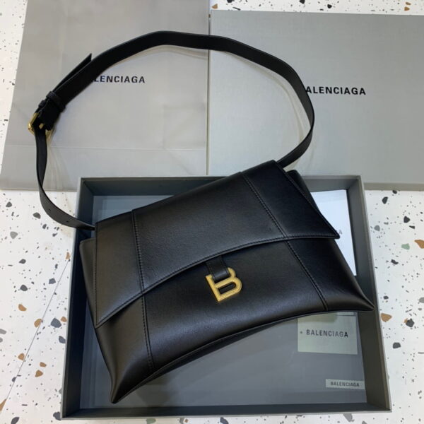 Balenciaga Downtown Medium Shoulder Bag In Black, For Women, Women's Bags 12.6in/32cm