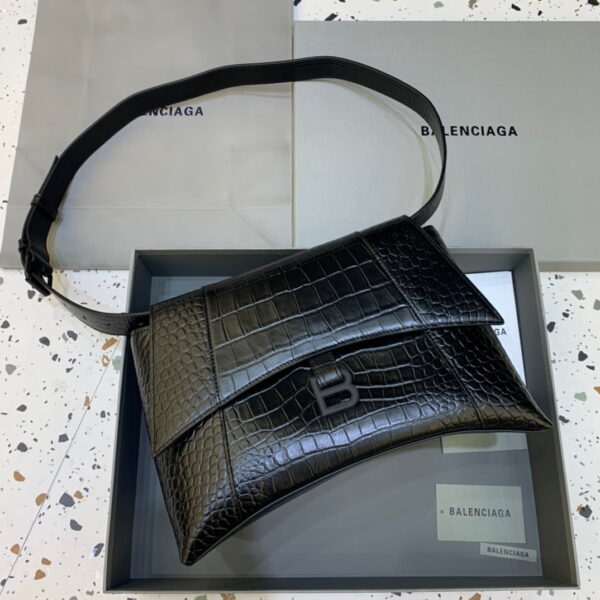 Balenciaga Downtown Medium Shoulder Bag In Black, For Women, Women's Bags 12.6in/32cm