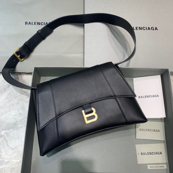 Balenciaga Downtown Small Shoulder Bag In Black, For Women, Women's Bags 11.8in/30cm 67135329S1M1000