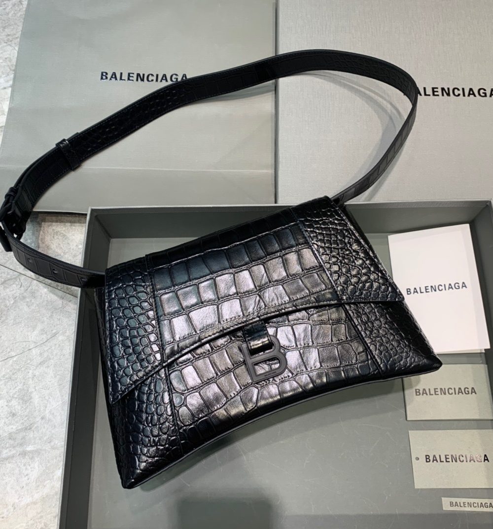 Balenciaga Downtown Small Shoulder Bag In Black, For Women, Women's Bags 11.8in/30cm