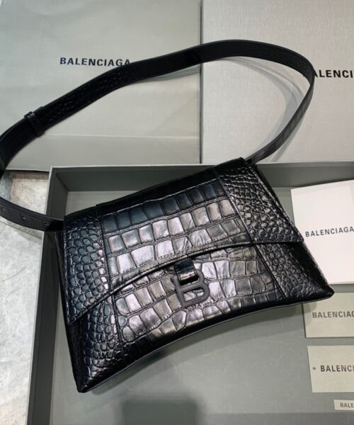 Balenciaga Downtown Small Shoulder Bag In Black, For Women, Women's Bags 11.8in/30cm
