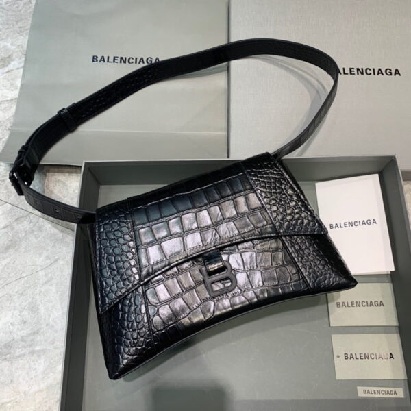 Balenciaga Downtown Small Shoulder Bag In Black, For Women, Women's Bags 11.8in/30cm