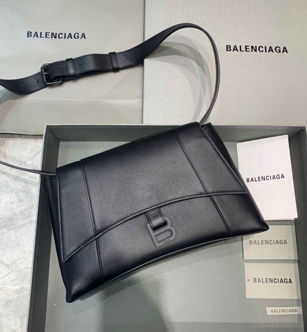 Balenciaga Downtown Small Shoulder Bag In Black, For Women, Women's Bags 11.8in/30cm