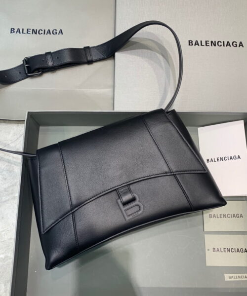 Balenciaga Downtown Small Shoulder Bag In Black, For Women, Women's Bags 11.8in/30cm