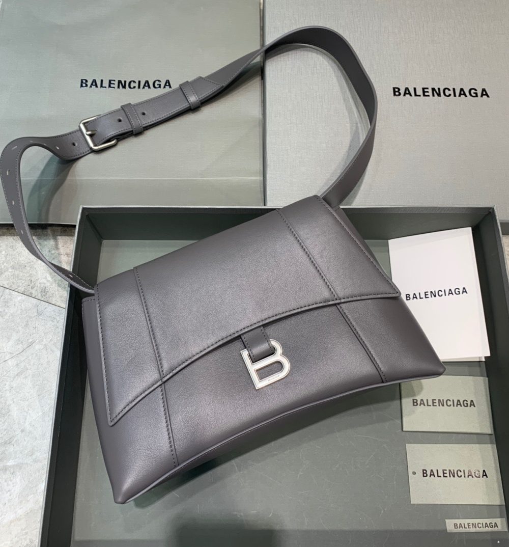 Balenciaga Downtown Small Shoulder Bag In Gray, For Women, Women's Bags 11.8in/30cm 67135329S1Y1604
