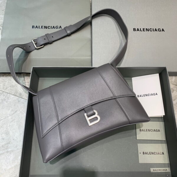 Balenciaga Downtown Small Shoulder Bag In Gray, For Women, Women's Bags 11.8in/30cm 67135329S1Y1604
