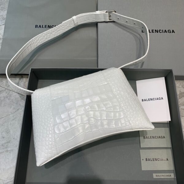 Balenciaga Downtown Small Shoulder Bag In White, For Women, Women's Bags 11.8in/30cm