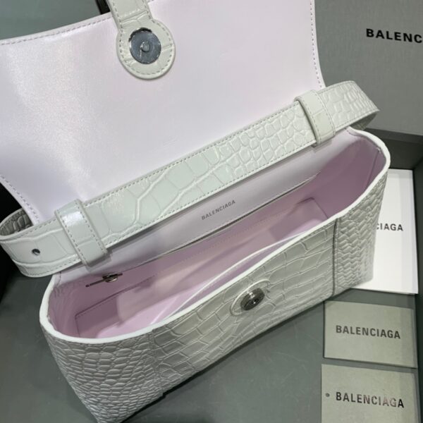 Balenciaga Downtown Small Shoulder Bag In White, For Women, Women's Bags 11.8in/30cm