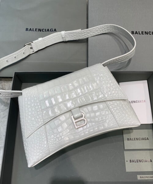 Balenciaga Downtown Small Shoulder Bag In White, For Women, Women's Bags 11.8in/30cm