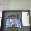 Balenciaga Downtown Small Shoulder Bag With Chain Blue Washed, For Women, Women's Bags 11.8in/30cm
