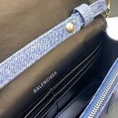 Balenciaga Downtown Small Shoulder Bag With Chain Blue Washed, For Women, Women's Bags 11.8in/30cm