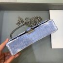 Balenciaga Downtown Small Shoulder Bag With Chain Blue Washed, For Women, Women's Bags 11.8in/30cm