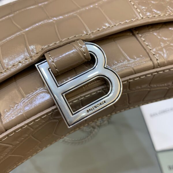 Balenciaga Downtown Small Shoulder Bag With Chain Brown, For Women, Women's Bags 11.8in/30cm