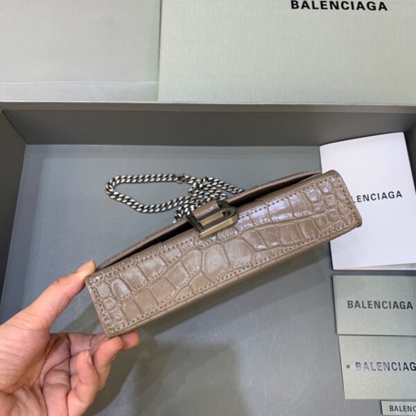 Balenciaga Downtown Small Shoulder Bag With Chain Brown, For Women, Women's Bags 11.8in/30cm