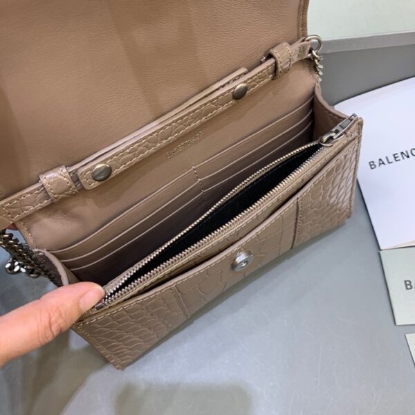 Balenciaga Downtown Small Shoulder Bag With Chain Brown, For Women, Women's Bags 11.8in/30cm