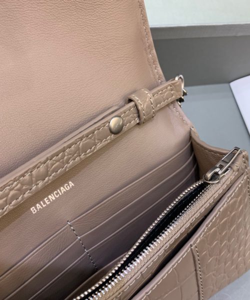Balenciaga Downtown Small Shoulder Bag With Chain Brown, For Women, Women's Bags 11.8in/30cm