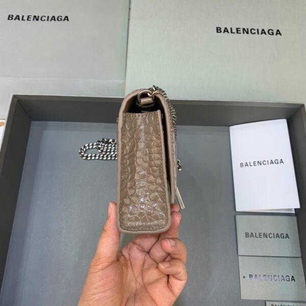 Balenciaga Downtown Small Shoulder Bag With Chain Brown, For Women, Women's Bags 11.8in/30cm