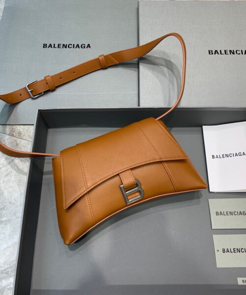 Balenciaga Downtown XS Shoulder Bag In Brown, For Women, Women's Bags 10in/25cm