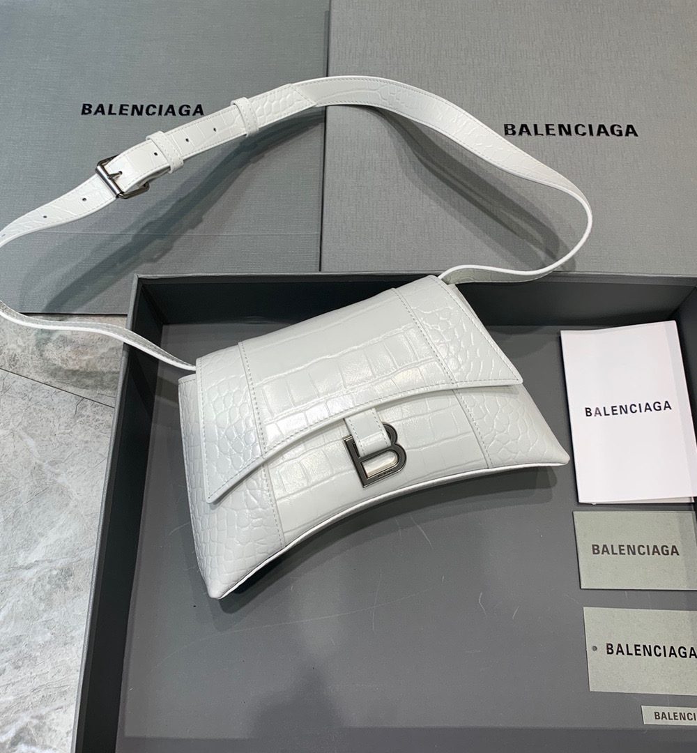 Balenciaga Downtown XS Shoulder Bag In White, For Women, Women's Bags 10in/25cm